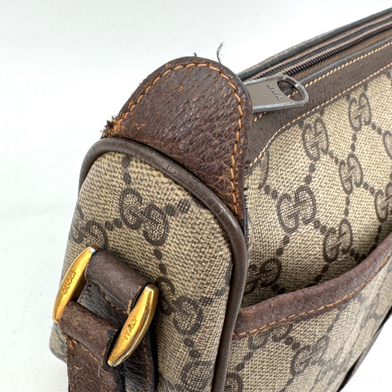 GUCCI グッチ シェリーライン GG柄 ショルダーバッグ PVC レザー