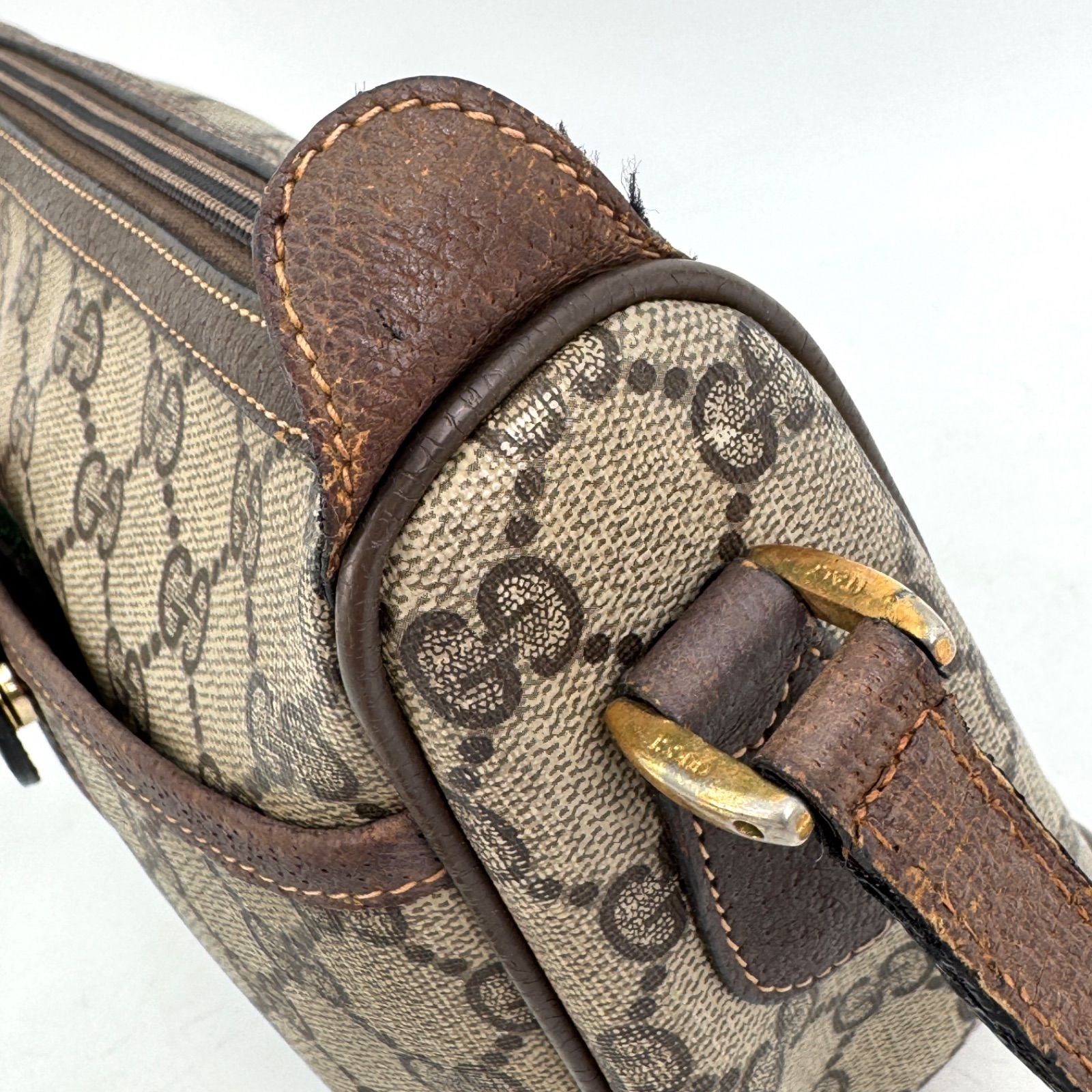 GUCCI グッチ シェリーライン GG柄 ショルダーバッグ PVC レザー