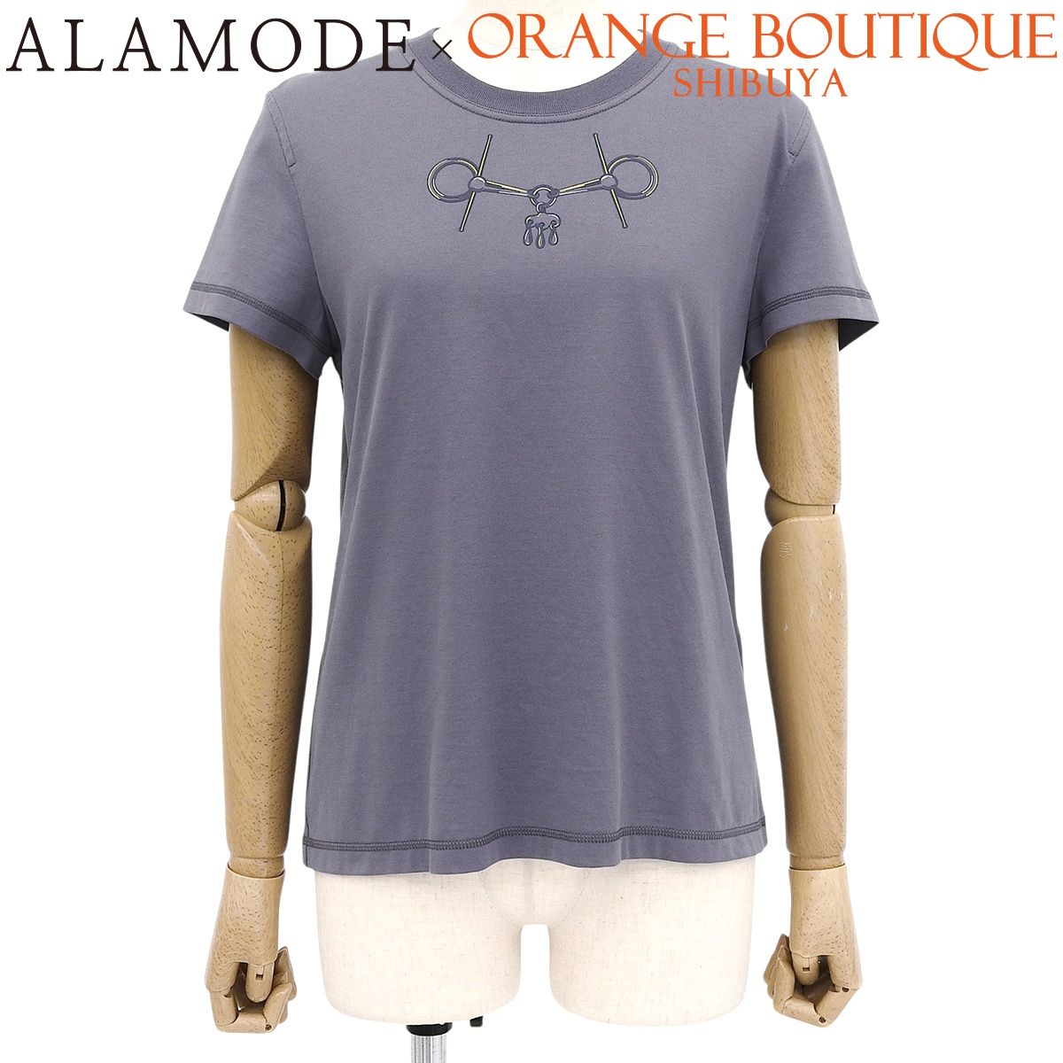 HERMES(エルメス) カルトゥッシュモール 半袖Tシャツ パープル紫 コットン Tシャツ 2024年 レディース 40802200869【中古】【アラモード】