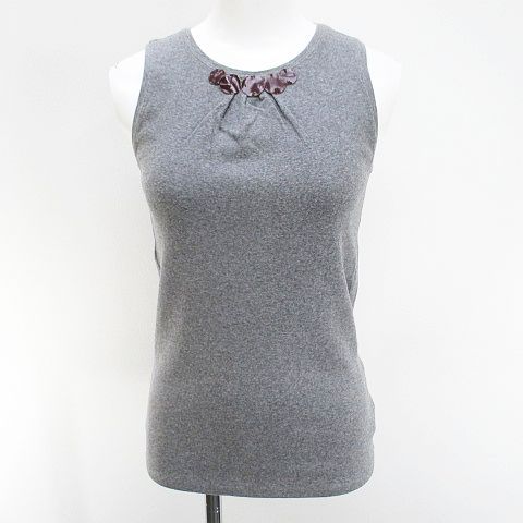 ブルネロクチネリ BRUNELLO CUCINELLI DL51815 ノースリーブ カットソー M 灰系 グレー イタリア製 ストレッチ