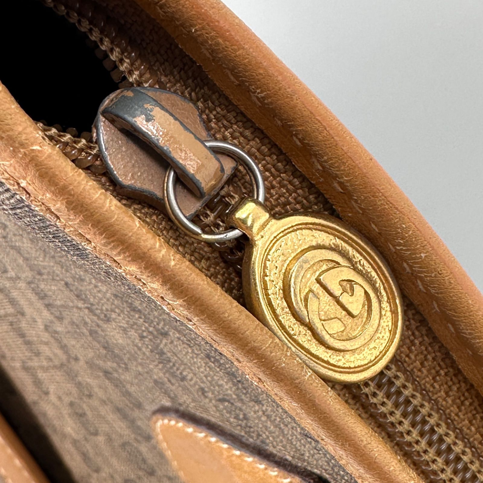 【GUCCI】アタッシュケース　シェリーライン　マイクロGG PVC ベージュ GUCCI グッチ マイクロGG シェリーライン トートバッグ ベージュ PVC
