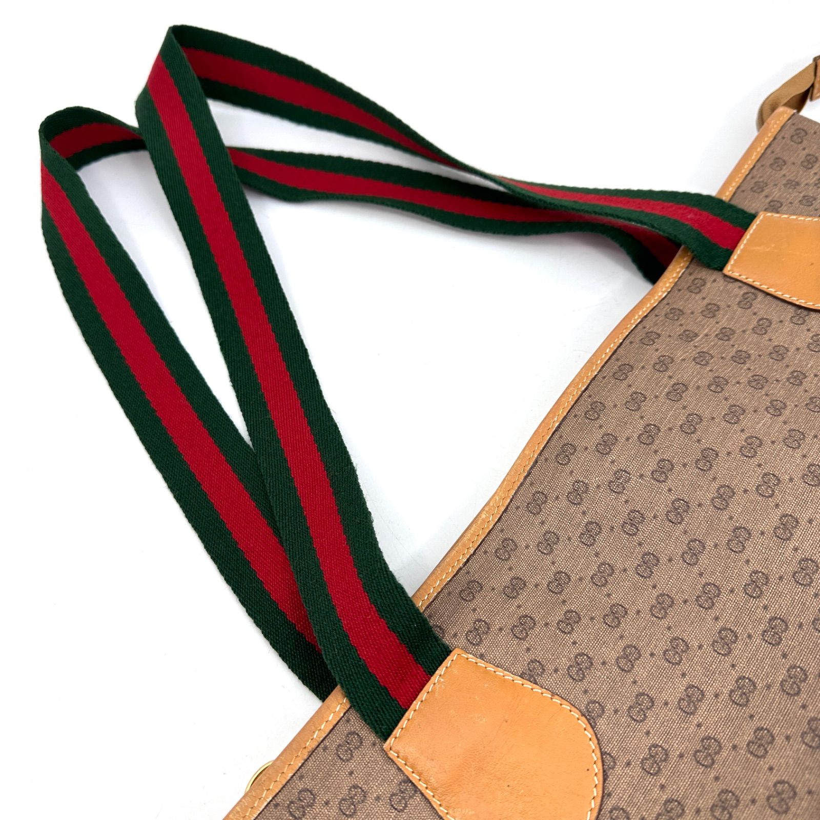 GUCCI グッチ マイクロGG シェリーライン トートバッグ ベージュ PVC