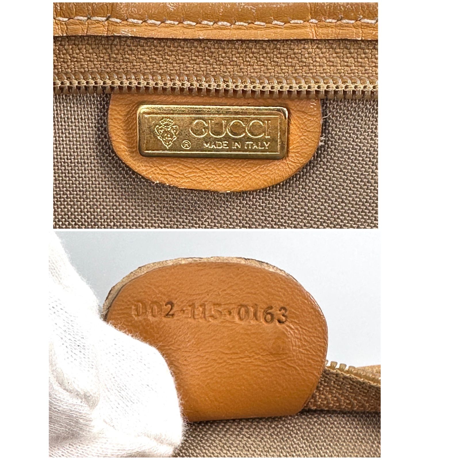 GUCCI グッチ マイクロGG シェリーライン トートバッグ ベージュ PVC