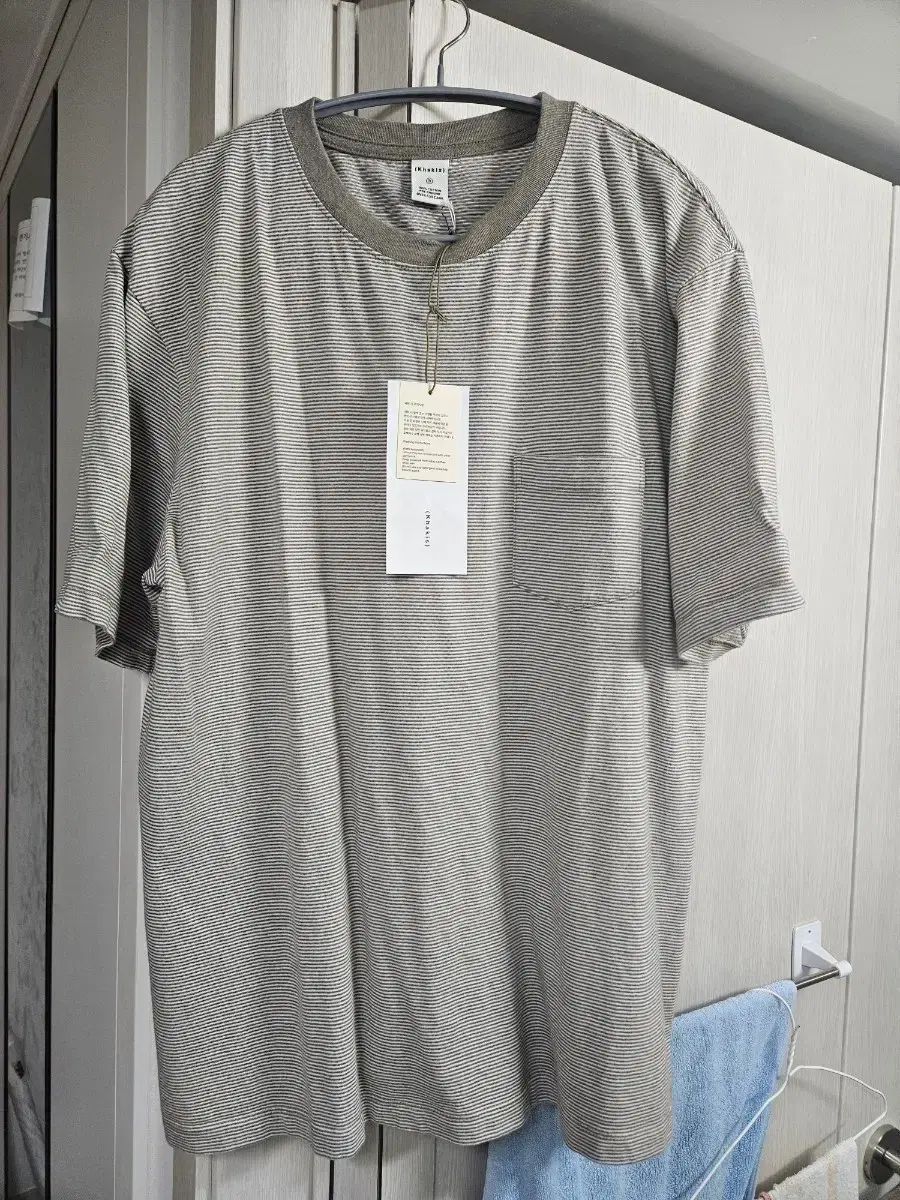 カーキストライプ Tシャツ L
