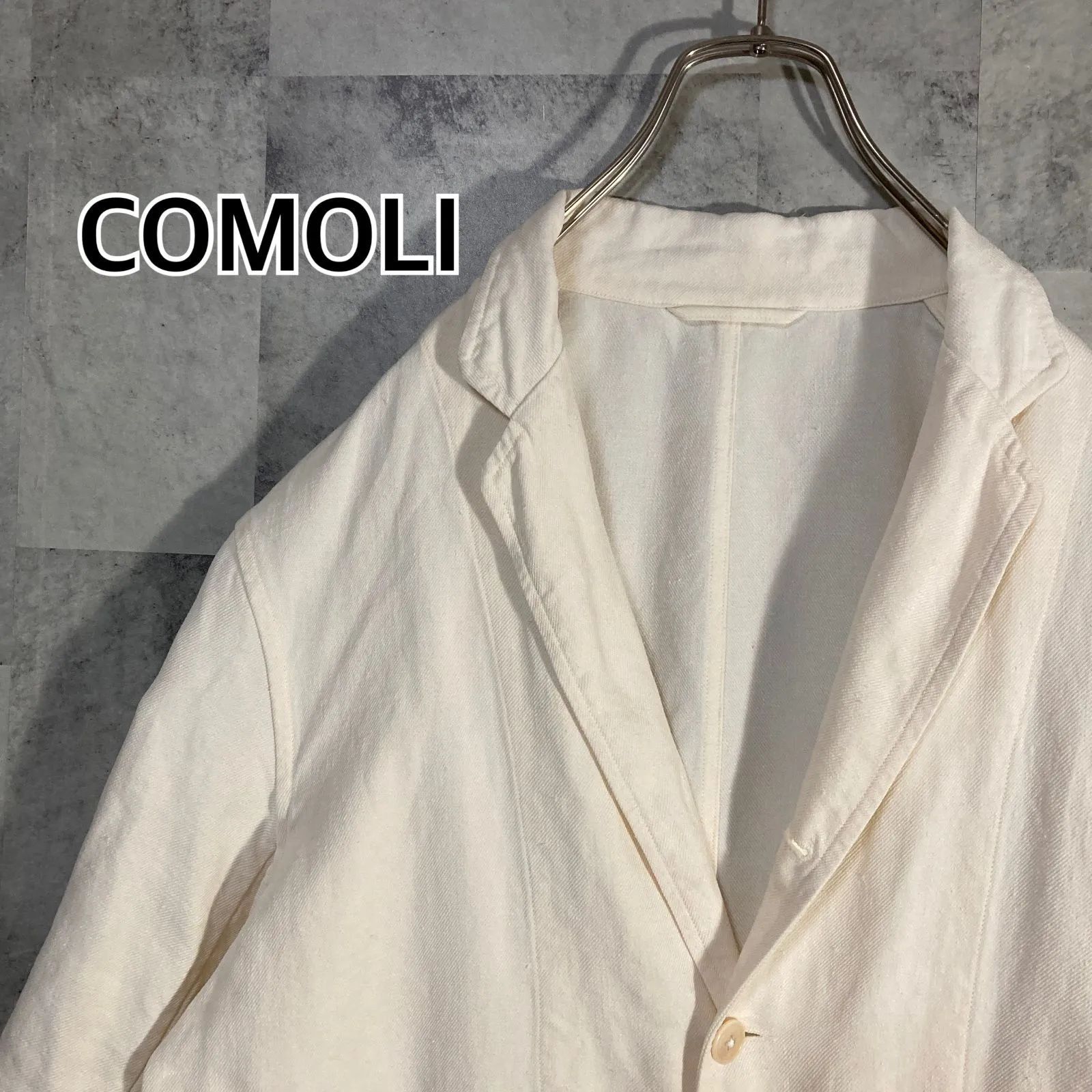 日本製 COMOLI コモリ ジャケット コットン＆リネン オフホワイト 2