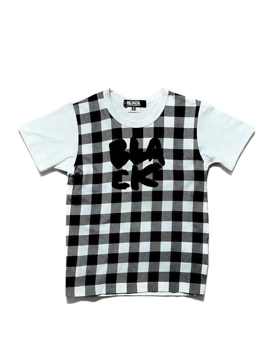 コム・デ・ギャルソン ブラック カリグラフィー ロゴ バッファロー チェック Tシャツ 12,766円