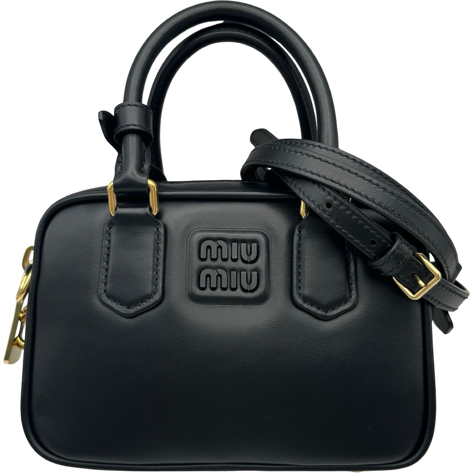ミュウミュウ miu miu アルカディレザーバッグ 5BB123_ACR3_F0002_V_OON ブラック レザー レディース ショルダーバッグ
