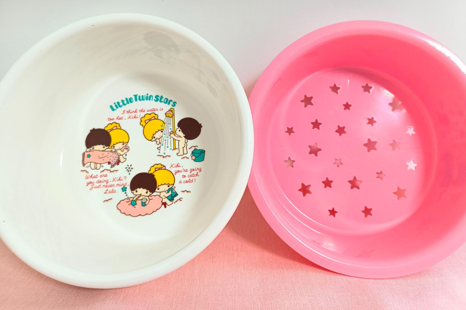【昭和レトロ】 1976年 当時物 キキララ 洗面器　 内かご付き　デッドストック　 サンリオ　サンリオレトロ