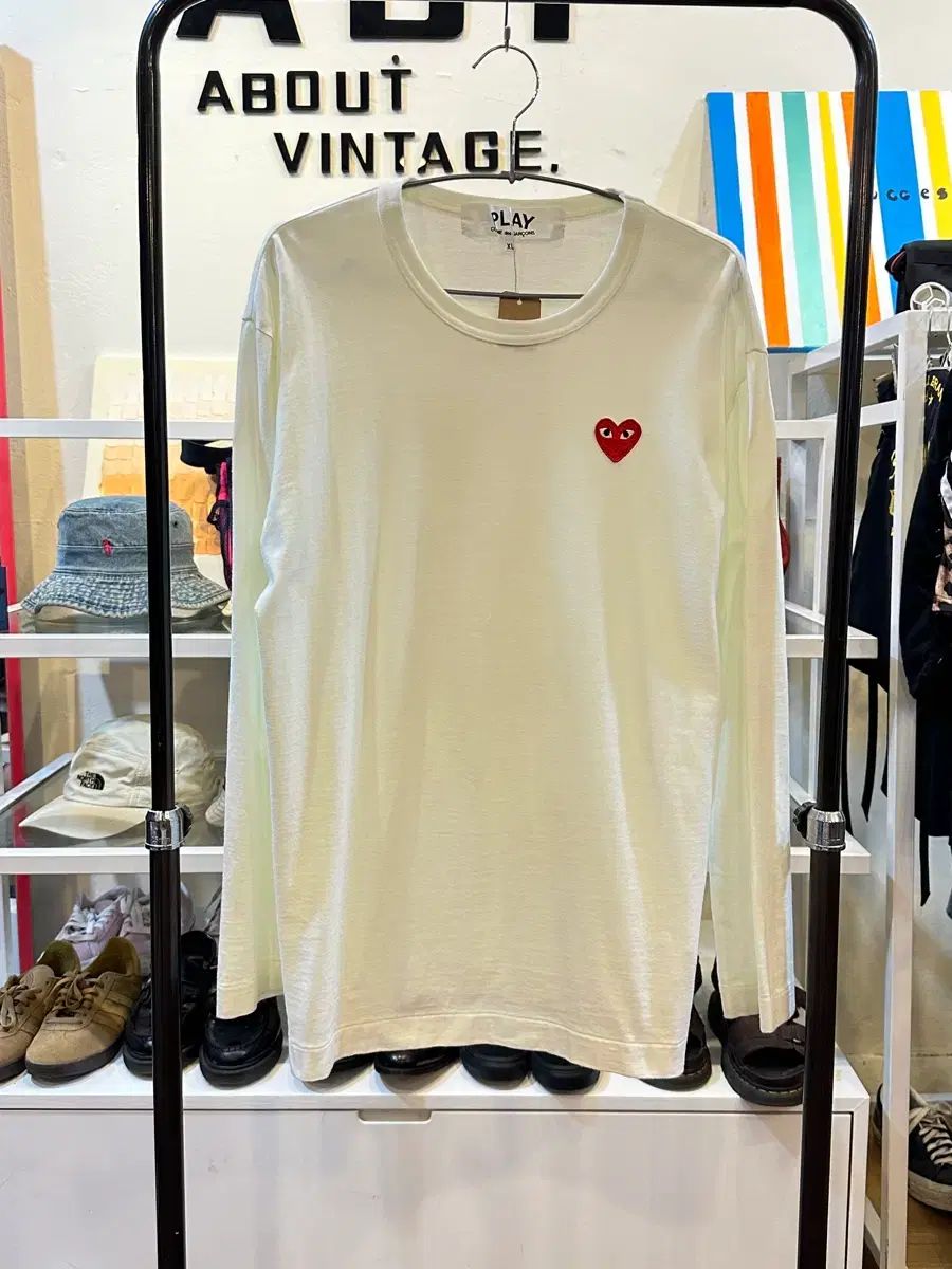 正規品 コム・デ・ギャルソン 白 ロングスリーブ Tシャツ XL