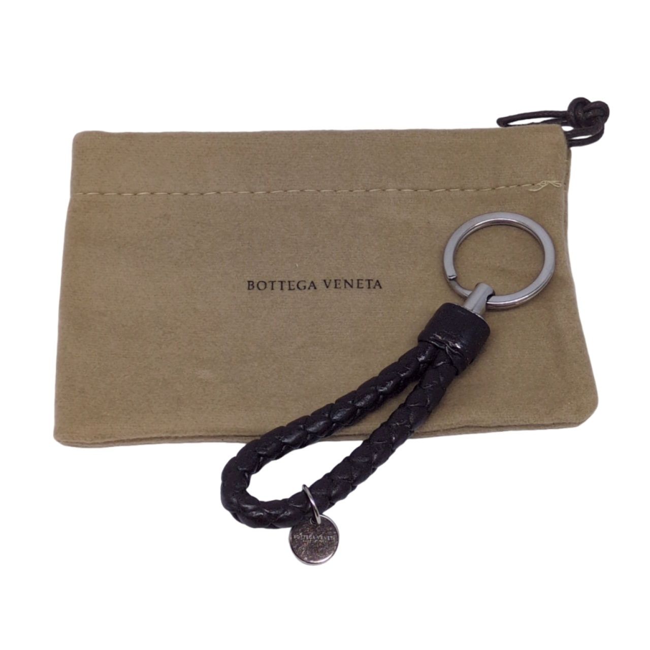 BOTTEGA VENETA ボッテガヴェネタ レザー編込 キーリング イントレ