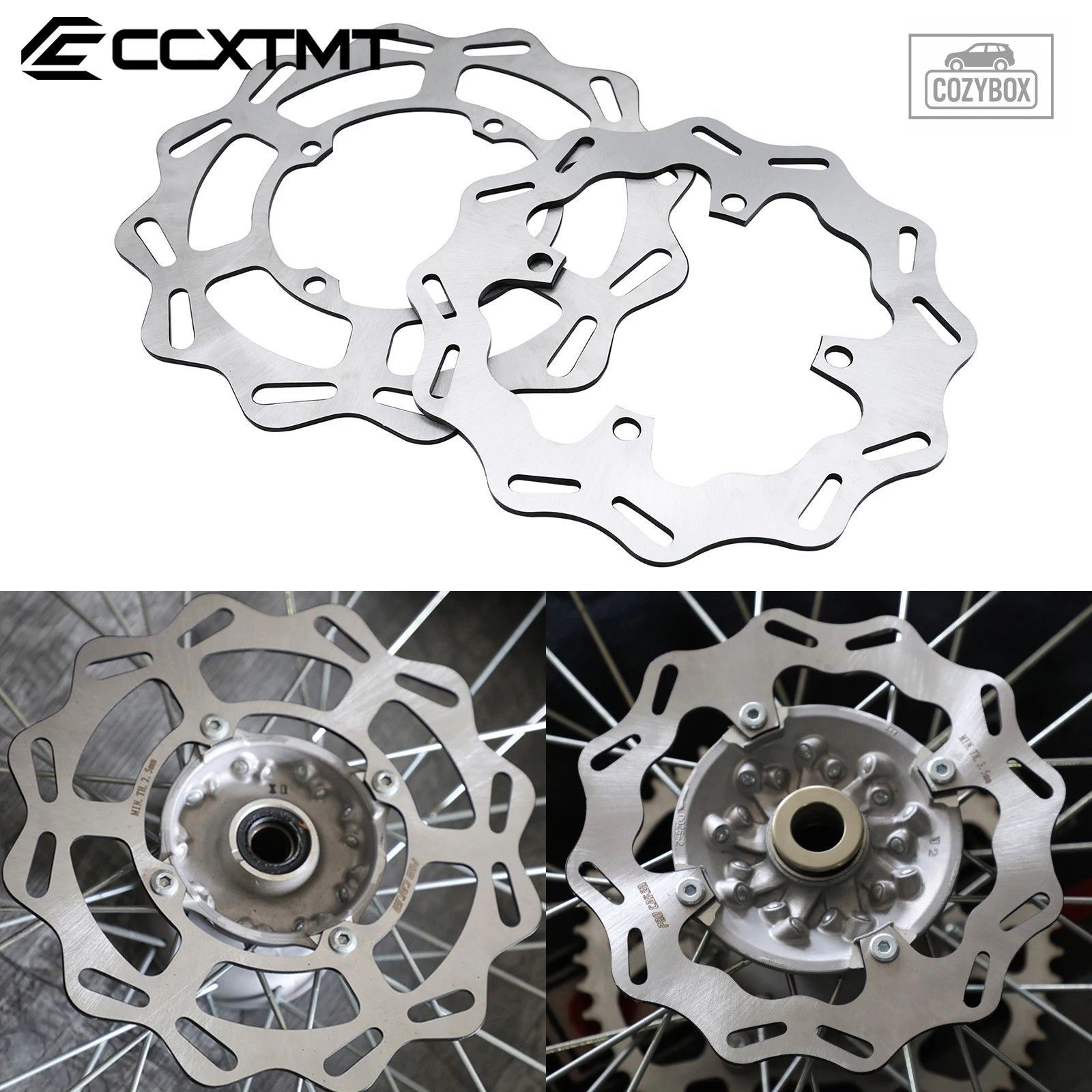 オートバイ 240 mm 270 mmフロントリア ブレーキディスクローター Kawasaki KX 125 25