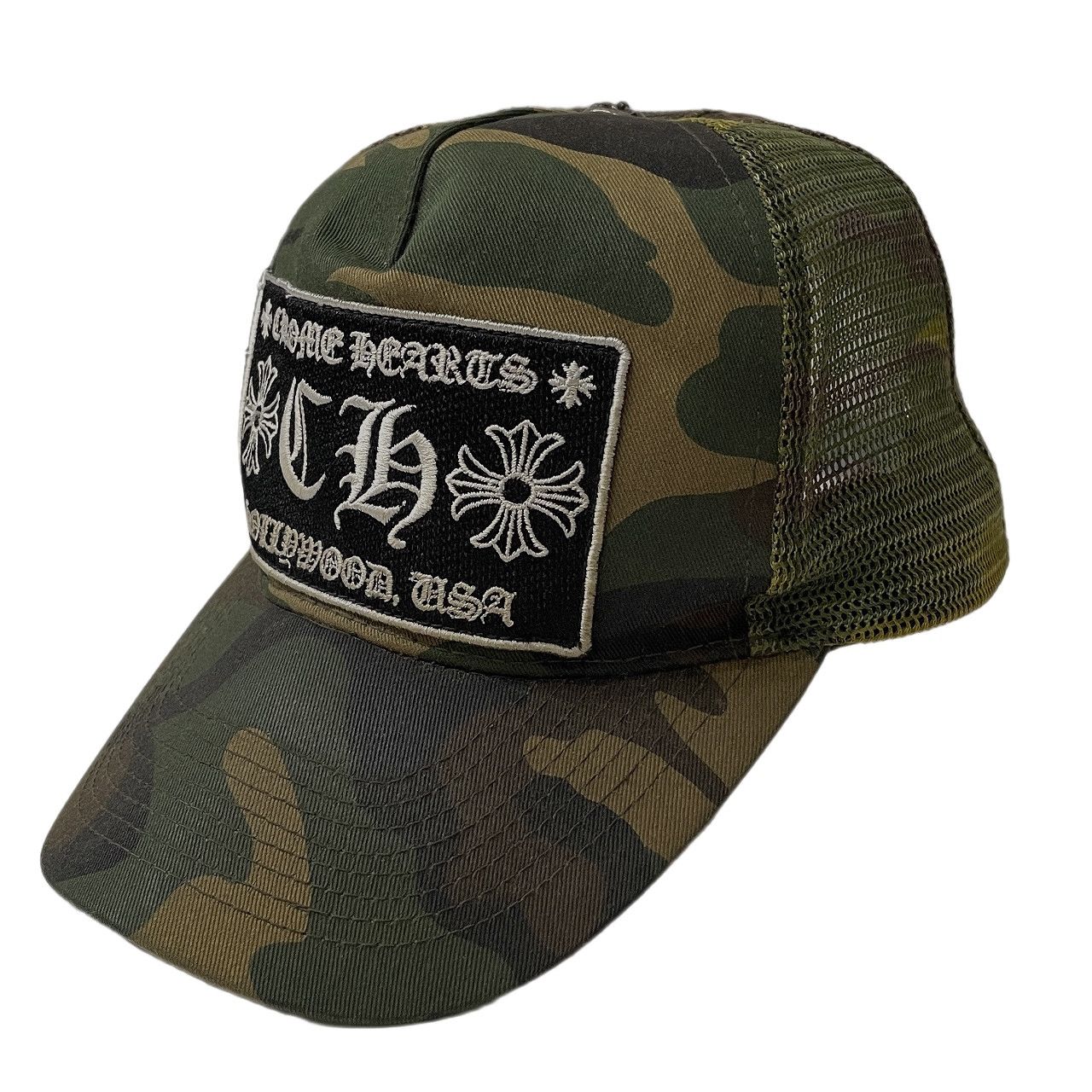 CHROME HEARTS TRUCKER CAP クロスボールカモフラージュメッシュ