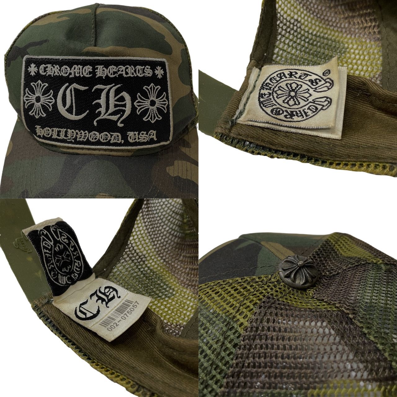 CHROME HEARTS TRUCKER CAP クロスボールカモフラージュメッシュ