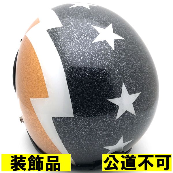 【装飾品・公道不可】Dead Stock 新品 BUCO ENDURO THUNDERBOLT GOLD × BLACK 59cm 【海外直輸入新古品】デッドストック 未使用品 nos スモールジェットヘルメット オープンフェイス アメリカン ブコ