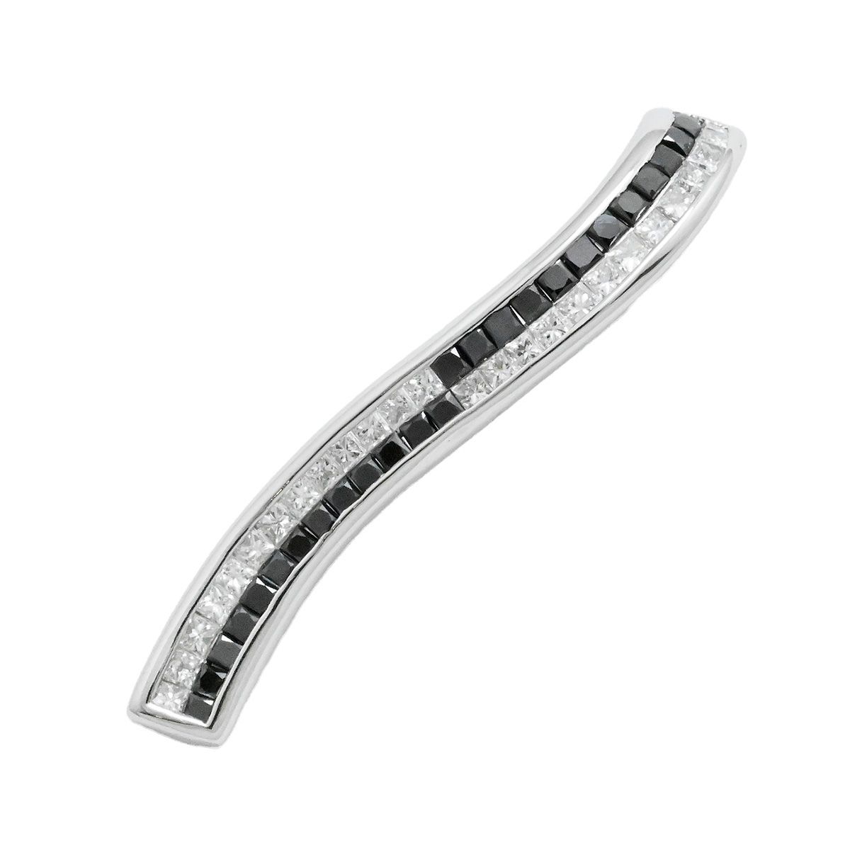 K18WG ホワイトゴールド ダイヤ 1.16ct ブラックダイヤ ペンダントトップ チャーム レディース