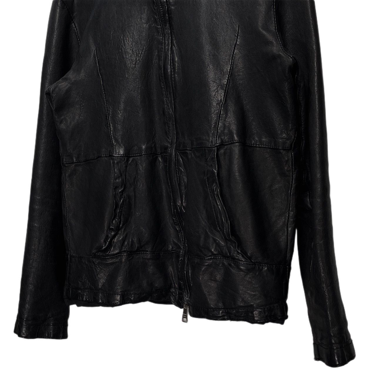 GIORGIO BRATO 17SS ラムレザーフーデッドジップアップジャケット