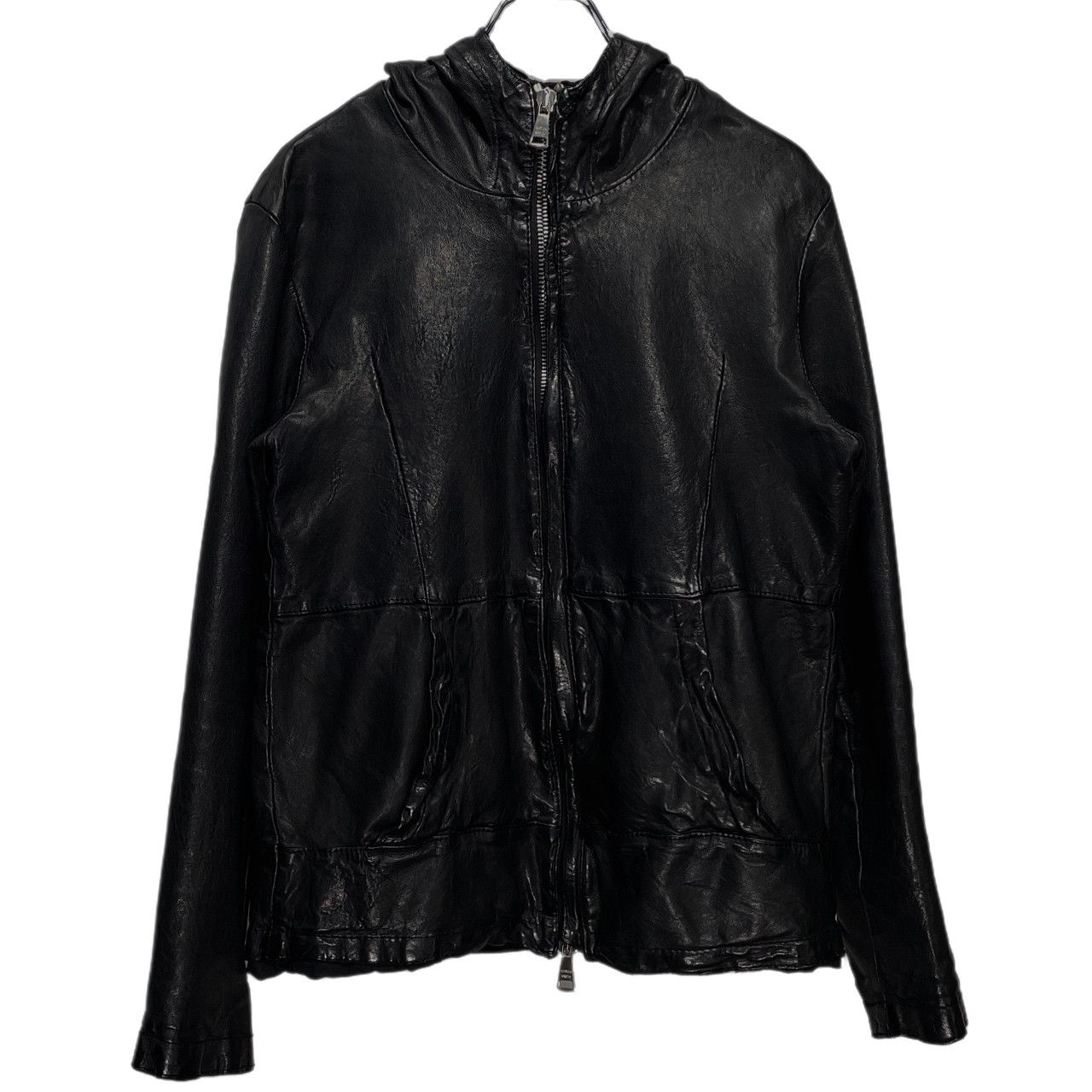 GIORGIO BRATO 17SS ラムレザーフーデッドジップアップジャケット