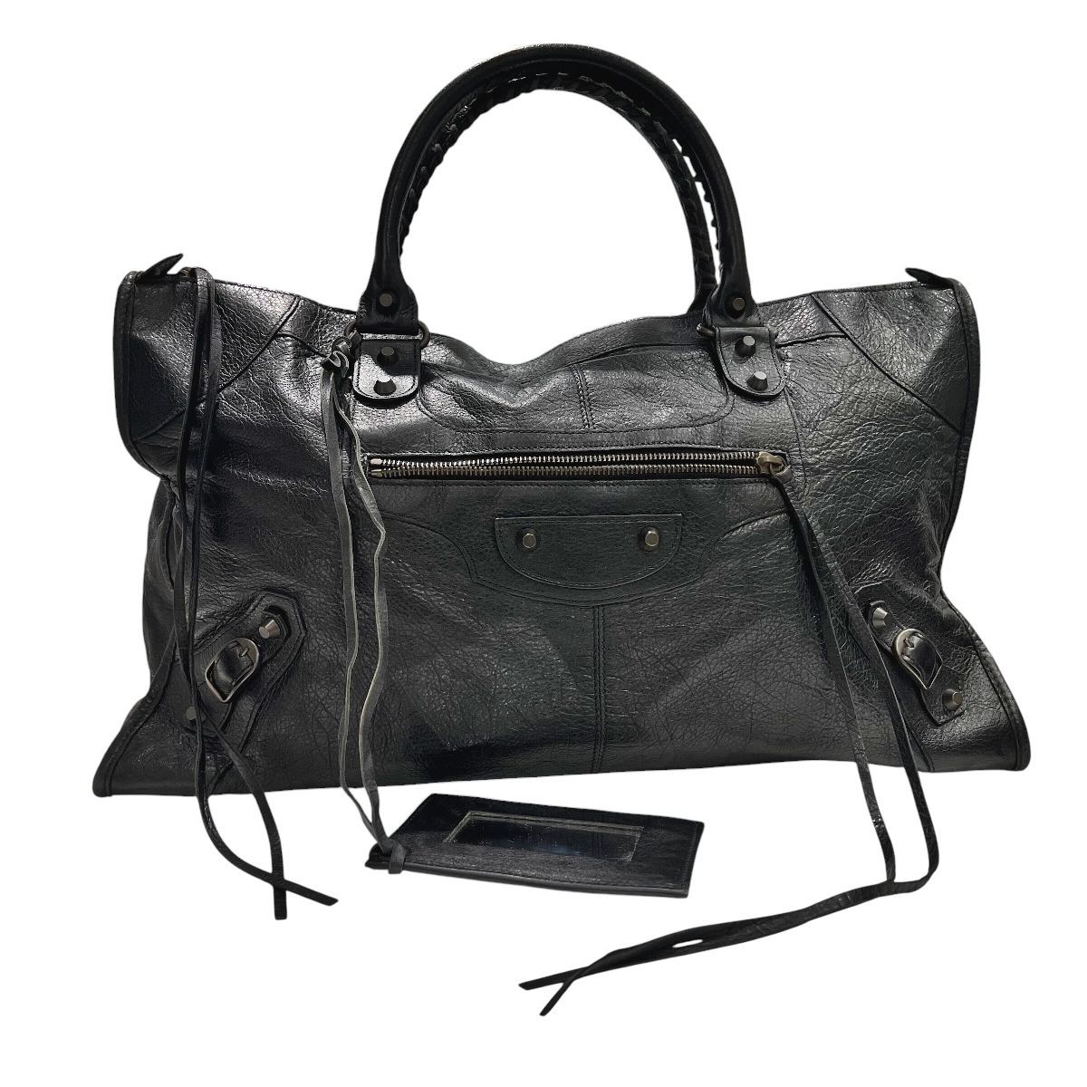 【中古】 BALENCIAGA バレンシアガ ハンドバッグ 132110-1000 ザ・シティ ハンドバッグ ラージ レザー ブラック BK レーディス 26017964 CA