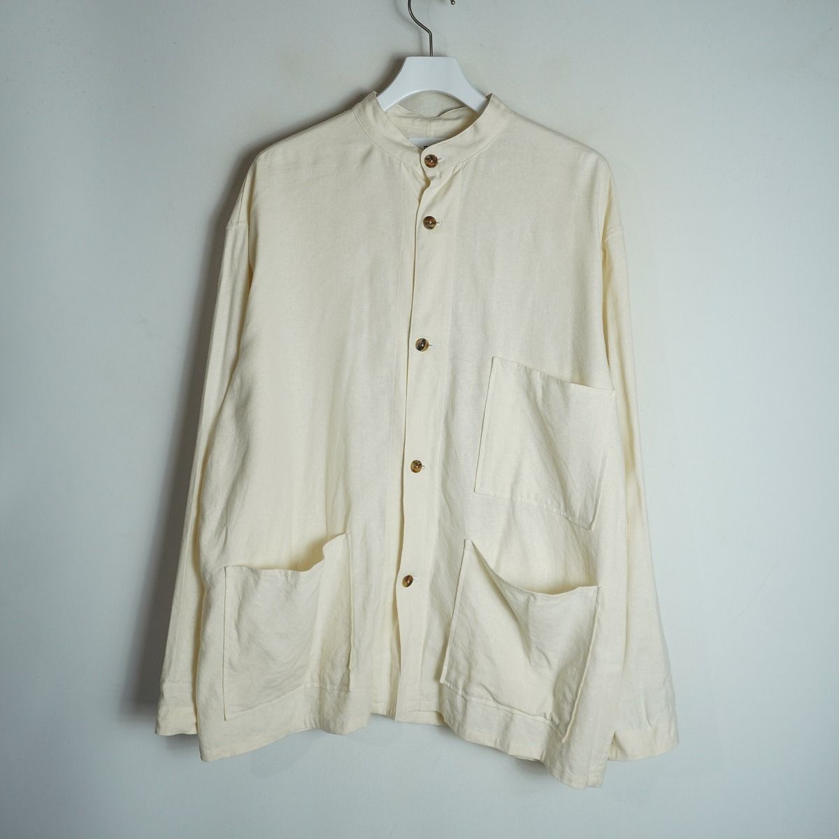 marka マーカ SILK LINEN COVER ALL SHIRT シルク リネン カバーオール シャツ ジャケット 長袖 M21A-05SH01C 生成り サイズ2 4071Q★4