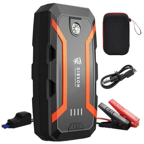 日本メーカー[GIBSON] ジャンプスターター(L)(32000mAh) 大容量 2000A【日本国内PL保険加入商品】ピーク電流 (最大ガソリン6.0L車以下・ディーゼル車4.0L以下対応) PSE認証日本国内メーカー2年保証 車用エンジ eee19325
