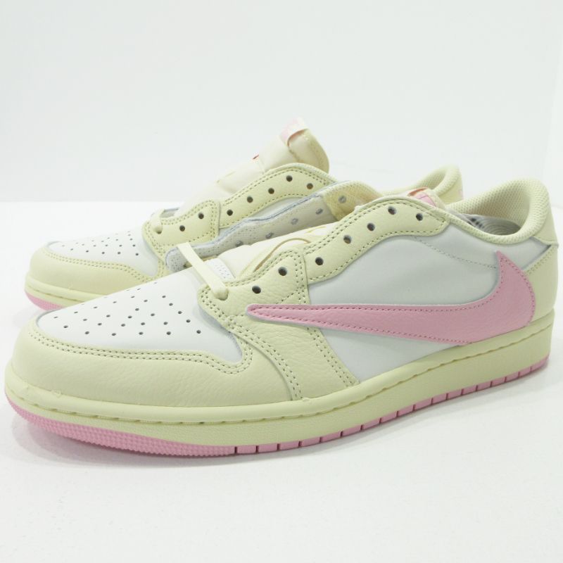 【三重本店】 中古 NIKE | ナイキ スニーカー AJ1 Retro Low OG ×Travis Scott エア ジョーダン トラヴィス スコット IQ7604-100 ピンク サイズ：28.5cm 【126】