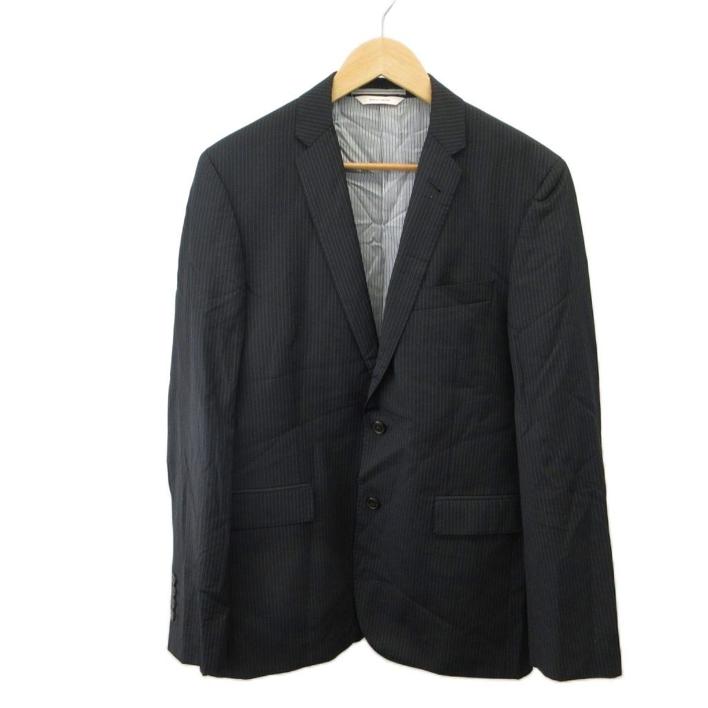 ブルックスブラザーズ BROOKS BROTHERS テーラードジャケット ウール 40R 黒 ブラック グレー ストライプ柄 長袖 4573-001TA1 /SH ■GY03