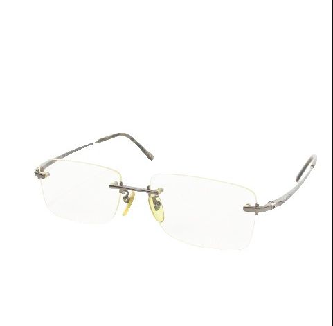 ブルガリ BVLGARI 145TA 427 度入り アイウェア メガネ めがね 眼鏡 リムレス ツーポイント 鯖江 54□17 140 シルバーカラー J048486 /BB ■OH ■GY18 ▲H