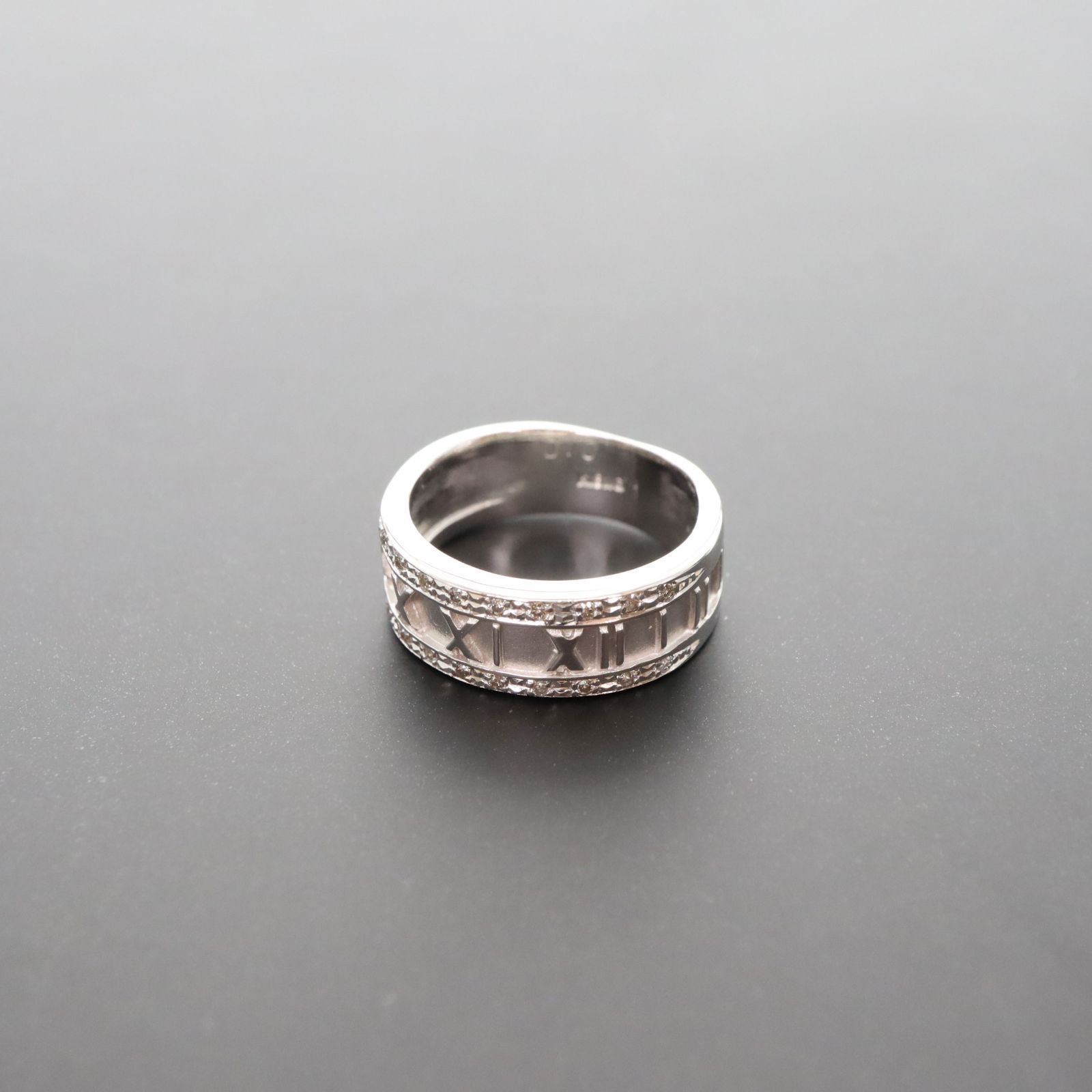 【中古】K18WG D0.10ctリング 4.8g 7号 ホワイトゴールド 金 アクセサリー