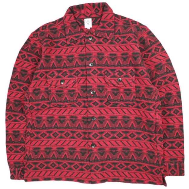 South2 West8 サウスツーウェストエイト S2W8 23AW Smokey Shirt - Cotton Dobby / Native Pattern スモーキーシャツ コットンドビー ネイティブパターン NS787 M RED 長袖 トップス