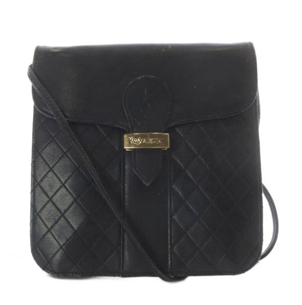 イヴサンローラン YVES SAINT LAURENT ショルダーバッグ レザー キルティング ロゴ 黒 ブラック /BB ■GY11 ■OH ▲H 10,703円