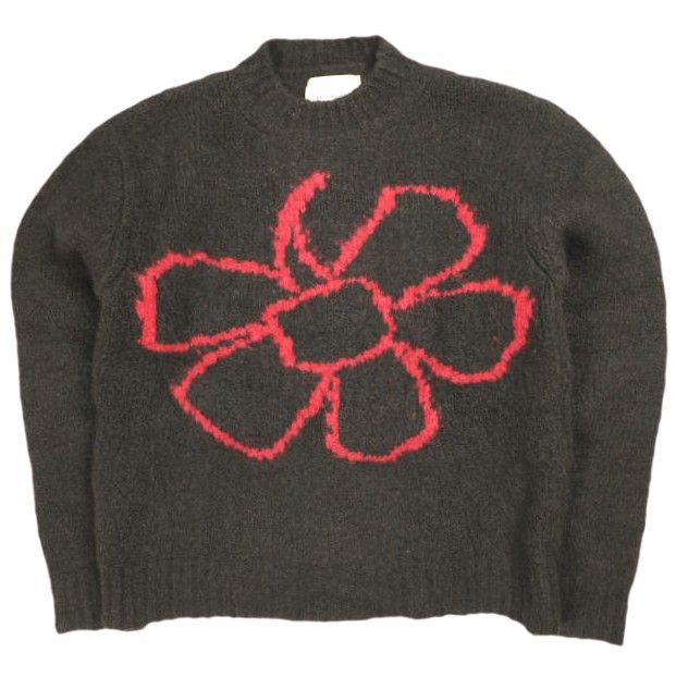 Paloma Wool パロマウール 23AW FLOREKE フラワー刺繍 アルパカクルーネックニット RJ9024 M BROWN セーター トップス g25409