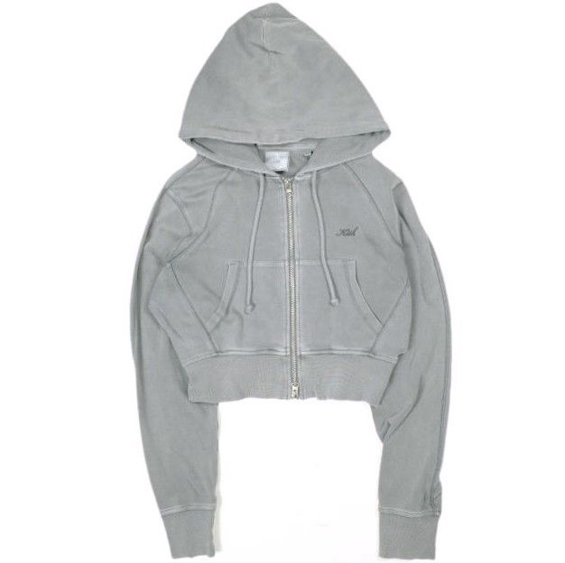 KITH NYC キスニューヨークシティ 25SS Women Davin Cropped Hoodie クロップドフーディー 25070061000810 XS チャコールグレー ジップアップ パーカー トップス g25790