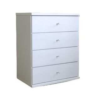 コンパクトチェスト 単品 幅59.5cm 4段 ホワイト スライドレール付き 完成品 日本製【ホワイト・幅59.5cm】