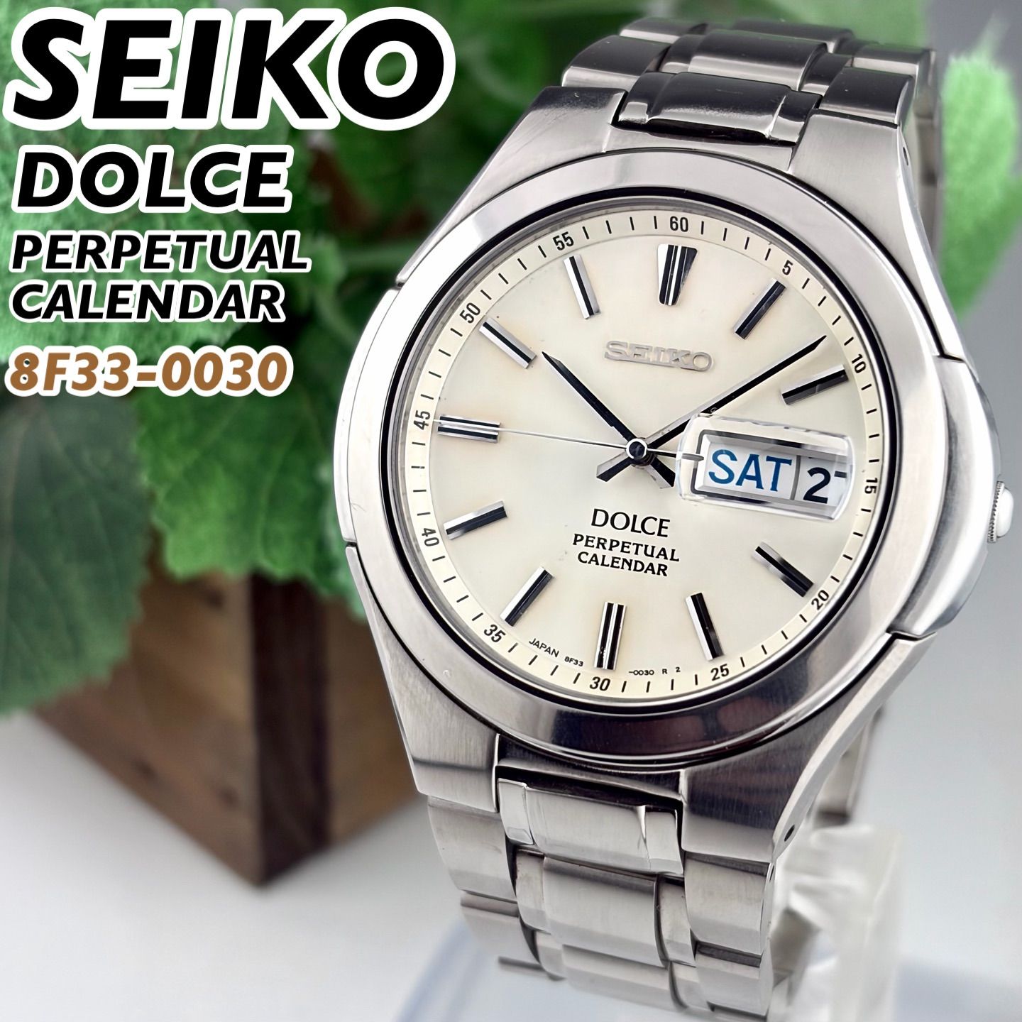 SEIKO セイコー 8F33-0030 DOLCE 腕時計　(ジャンク品) 日本製] SEIKO DOLCE パーペチュアルカレンダー 8F33-0030 チタン素材