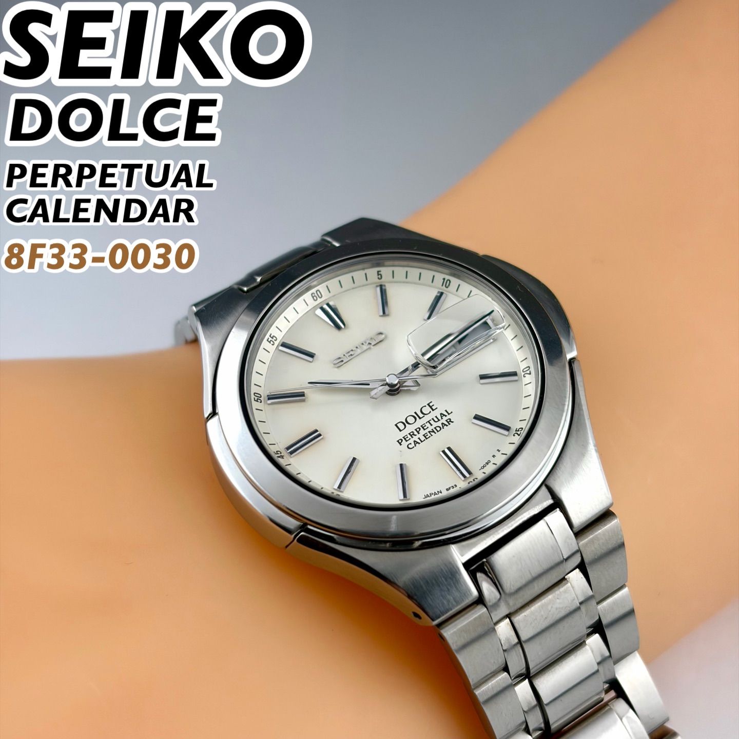 SEIKO セイコー 8F33-0030 DOLCE 腕時計　(ジャンク品) 日本製] SEIKO DOLCE パーペチュアルカレンダー 8F33-0030 チタン素材