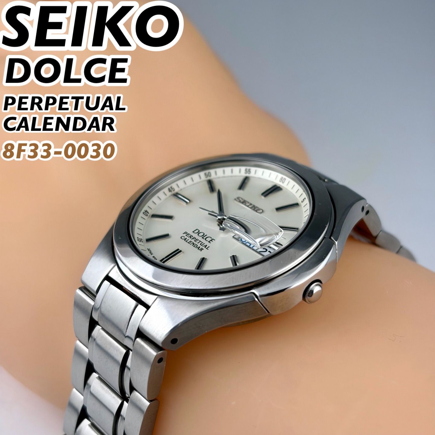セイコー 腕時計　ドルチェ　パーペチュアルカレンダー　稼動品　チタン 日本製] SEIKO DOLCE パーペチュアルカレンダー 8F33-0030 チタン素材