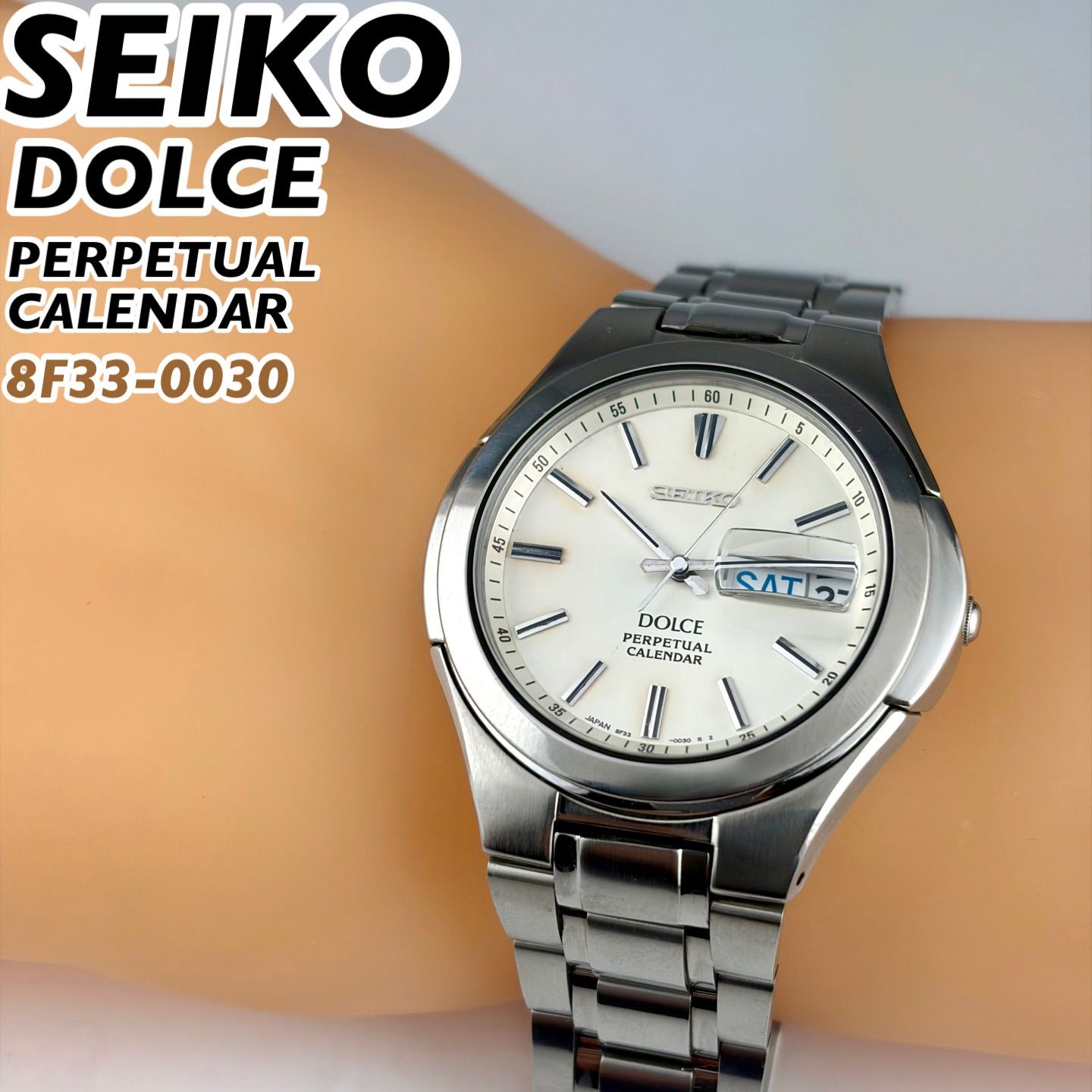 日本製] SEIKO DOLCE パーペチュアルカレンダー 8F33-0030 チタン素材