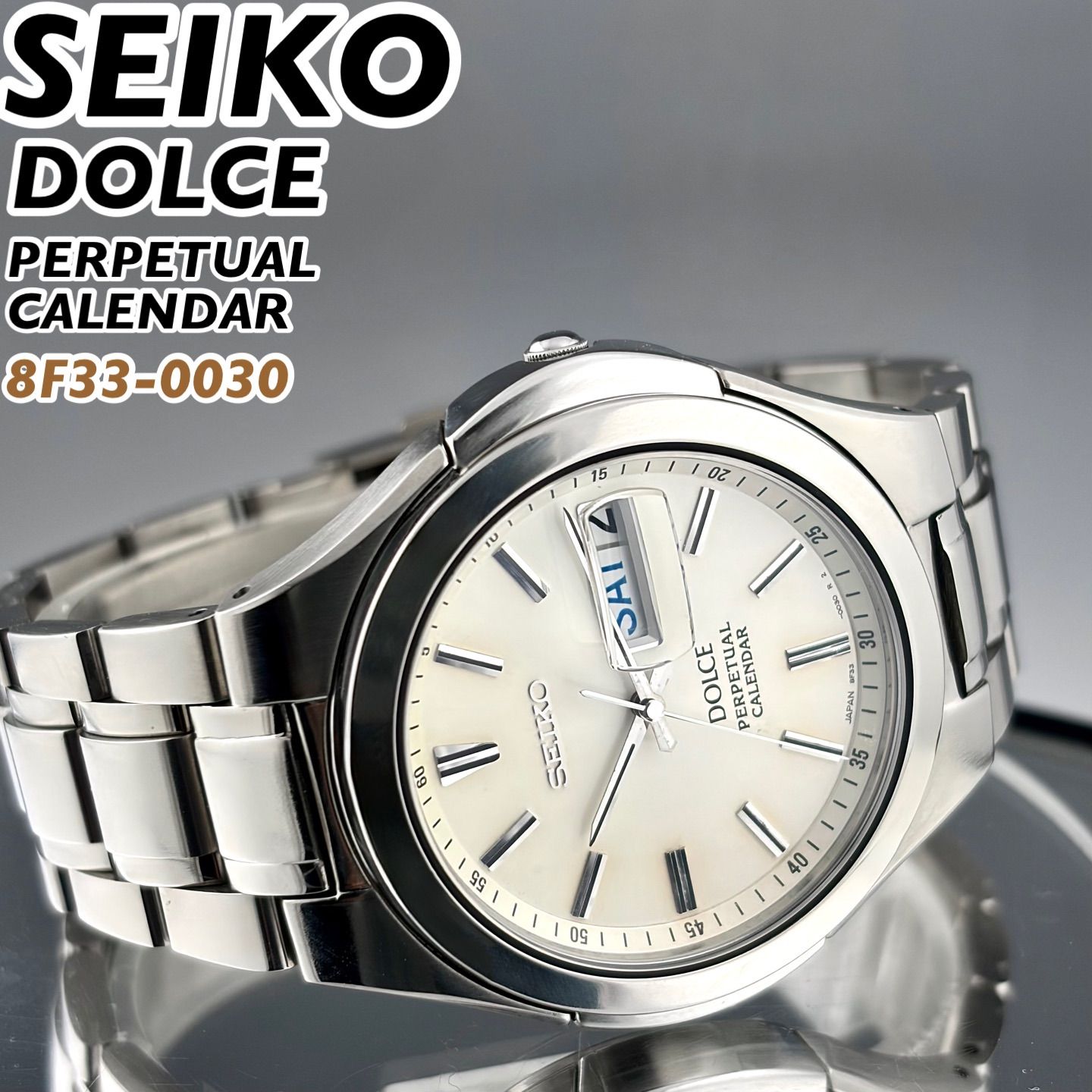 日本製] SEIKO DOLCE パーペチュアルカレンダー 8F33-0030 チタン素材