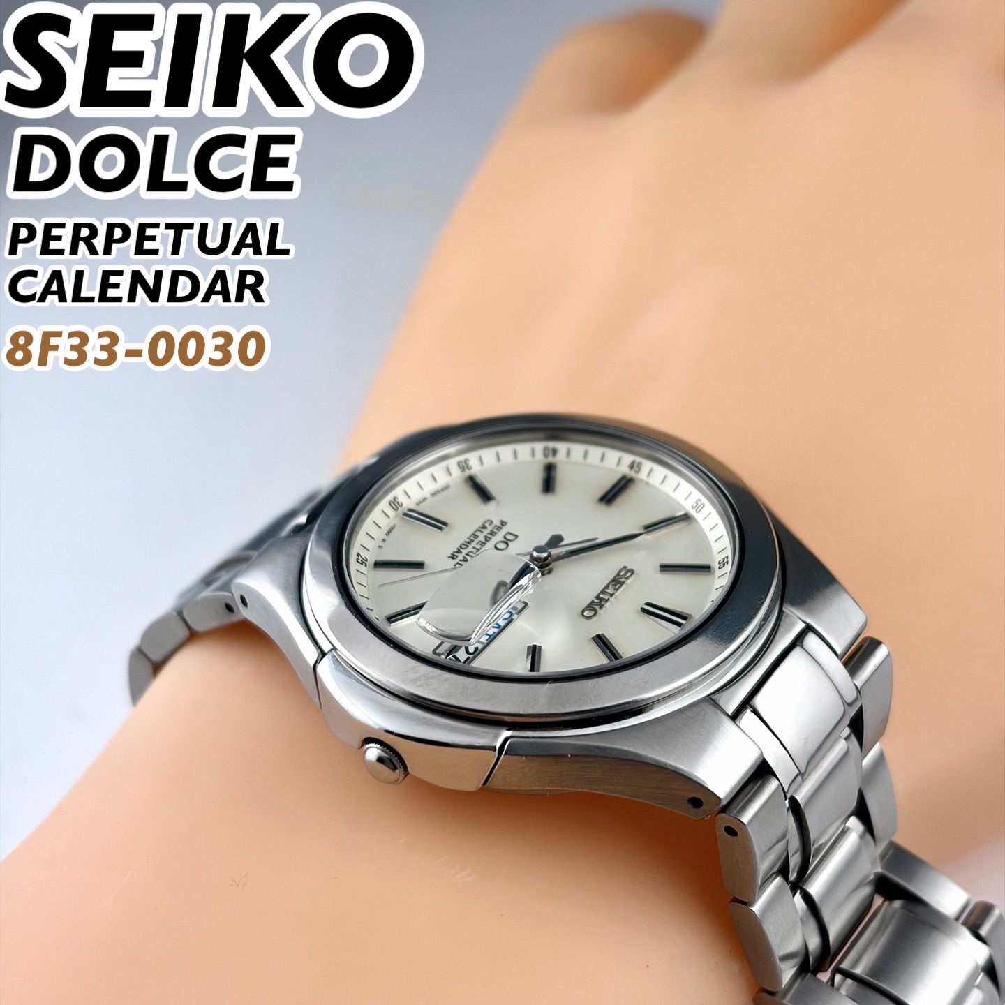 日本製] SEIKO DOLCE パーペチュアルカレンダー 8F33-0030 チタン素材