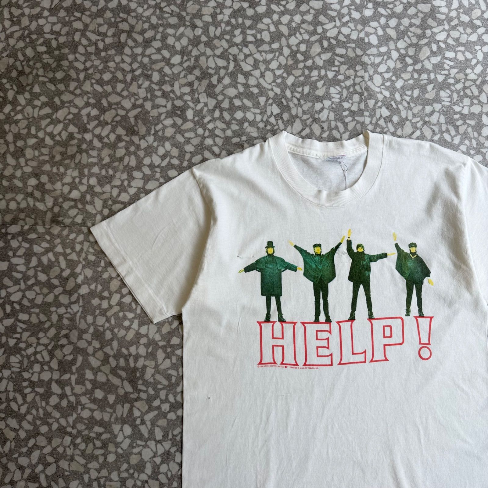 [ Archive アーカイブ Y2K ] FRUIT / 90’s usa製 HELP T-shirt size M ビートルズ　フルーツオブザルーム　90年代　ビンテージ　ヘルプ　半袖　Tシャツ　襤褸 バンT