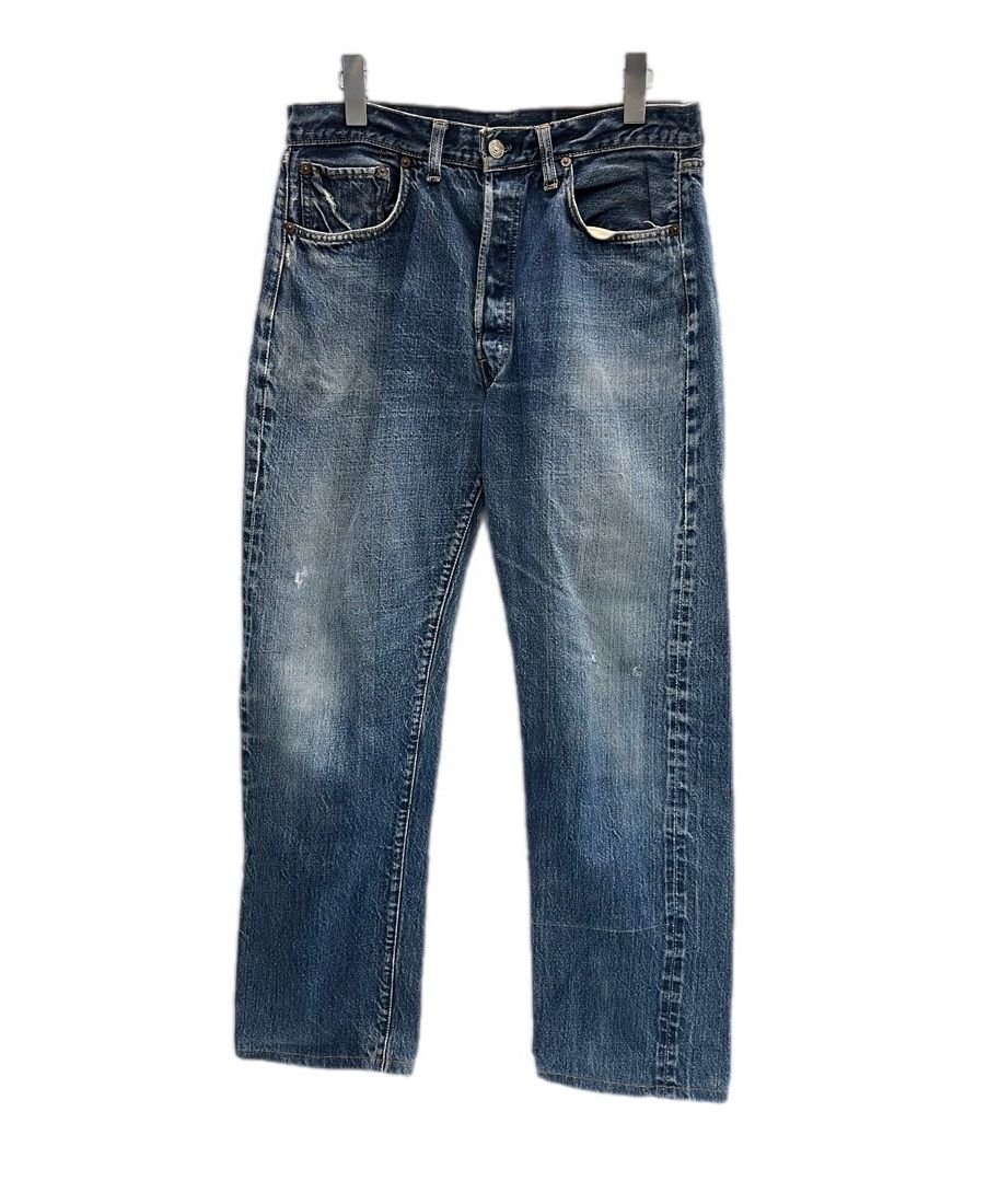 リーバイス Levi's 60s 70s Levi's 501 BIG E 後期 ボタン裏 6 両面不均等V 通常R 平行ステッチ ヴィンテージデニム 実寸84 青 デニム ブルー 101MB-1053