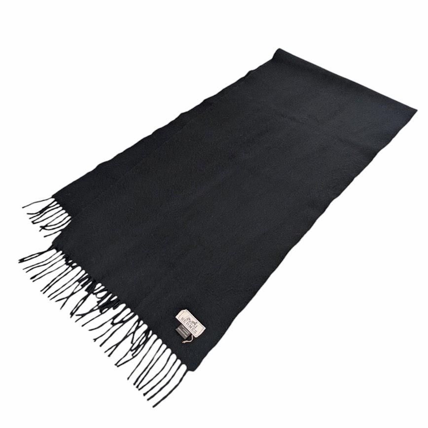 HERMES エルメス カシミヤ マフラー 大判ストール ブラック系 サイズ 66819