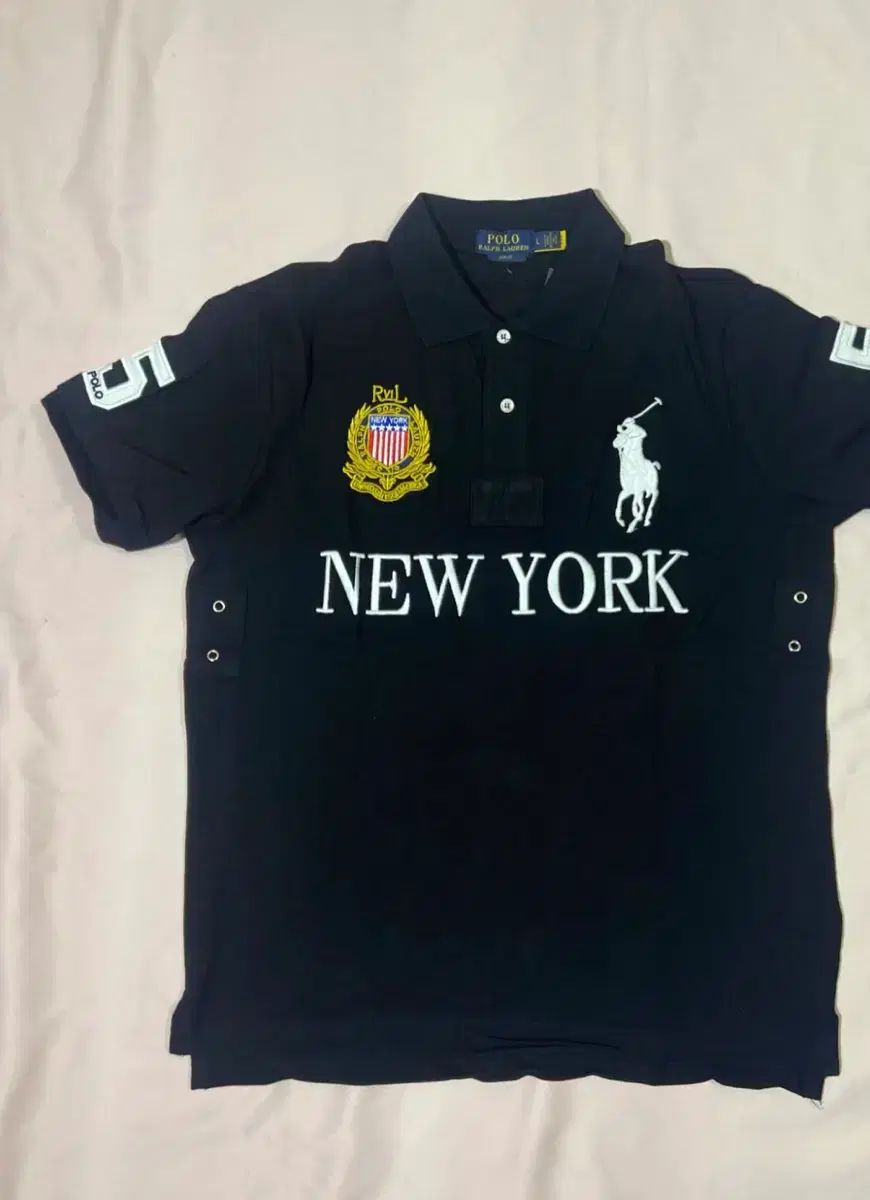 POLO RALPH LAUREN ポロラルフローレン NEW YORK ニューヨーク 半袖 カラーTシャツ ブラック