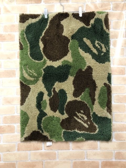 【中古】 A BATHING APE アベイシングエイプ ABC camo green ラグマット グリーン 111439549