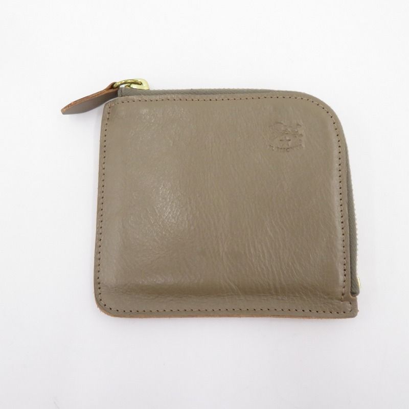 【瀬戸大橋店】 中古 IL BISONTE | イルビゾンテ コインケース L字ファスナー財布 ミニ財布 54222304440 グレージュ 【124】
