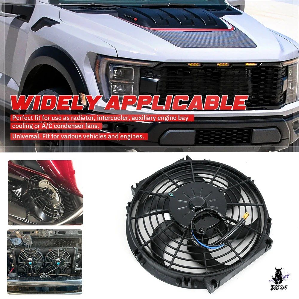 10インチ電動ラジエーター ファン 12V 800cfm 8ブレード ユニバーサルフィット 7,196円