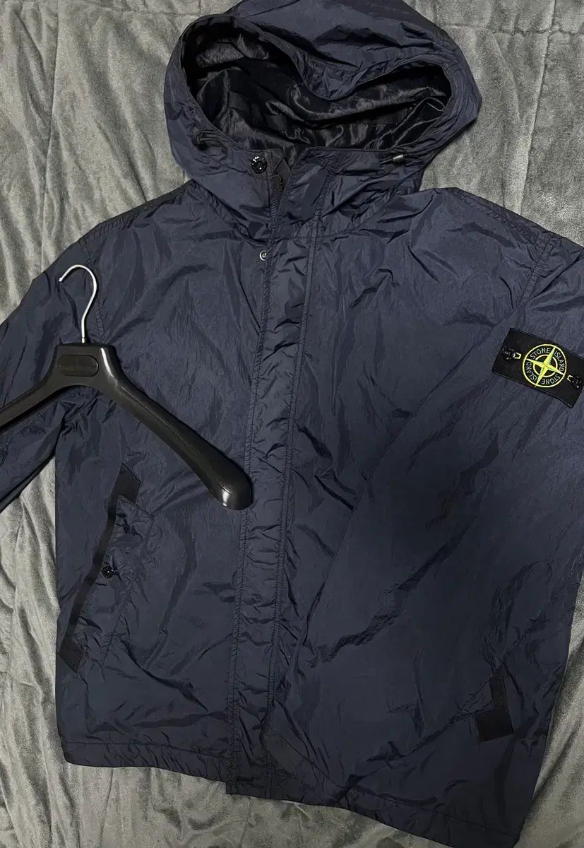 xxl 25ss ストーンアイランド クリンクルレップス ウィンドブレーカー ダークネイビー