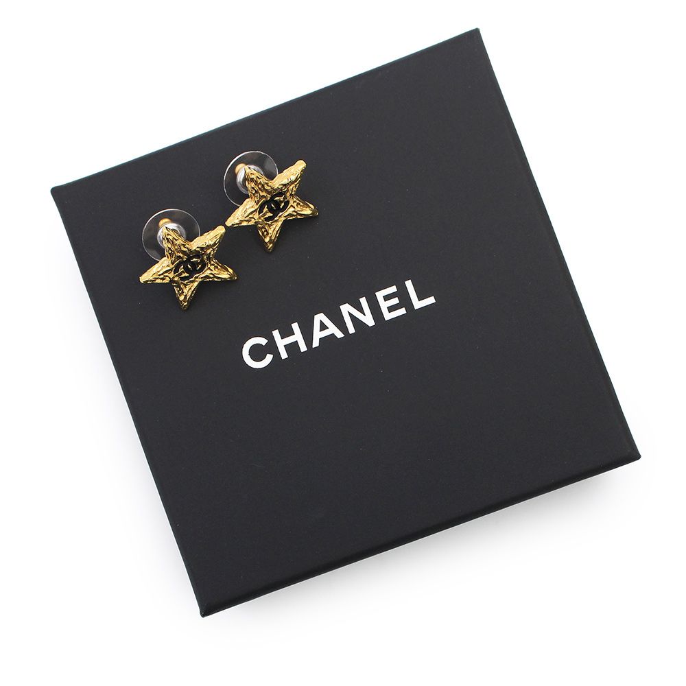 シャネル ABC947 ココマーク スター 星 ゴールド ピアス 箱付 CHANEL