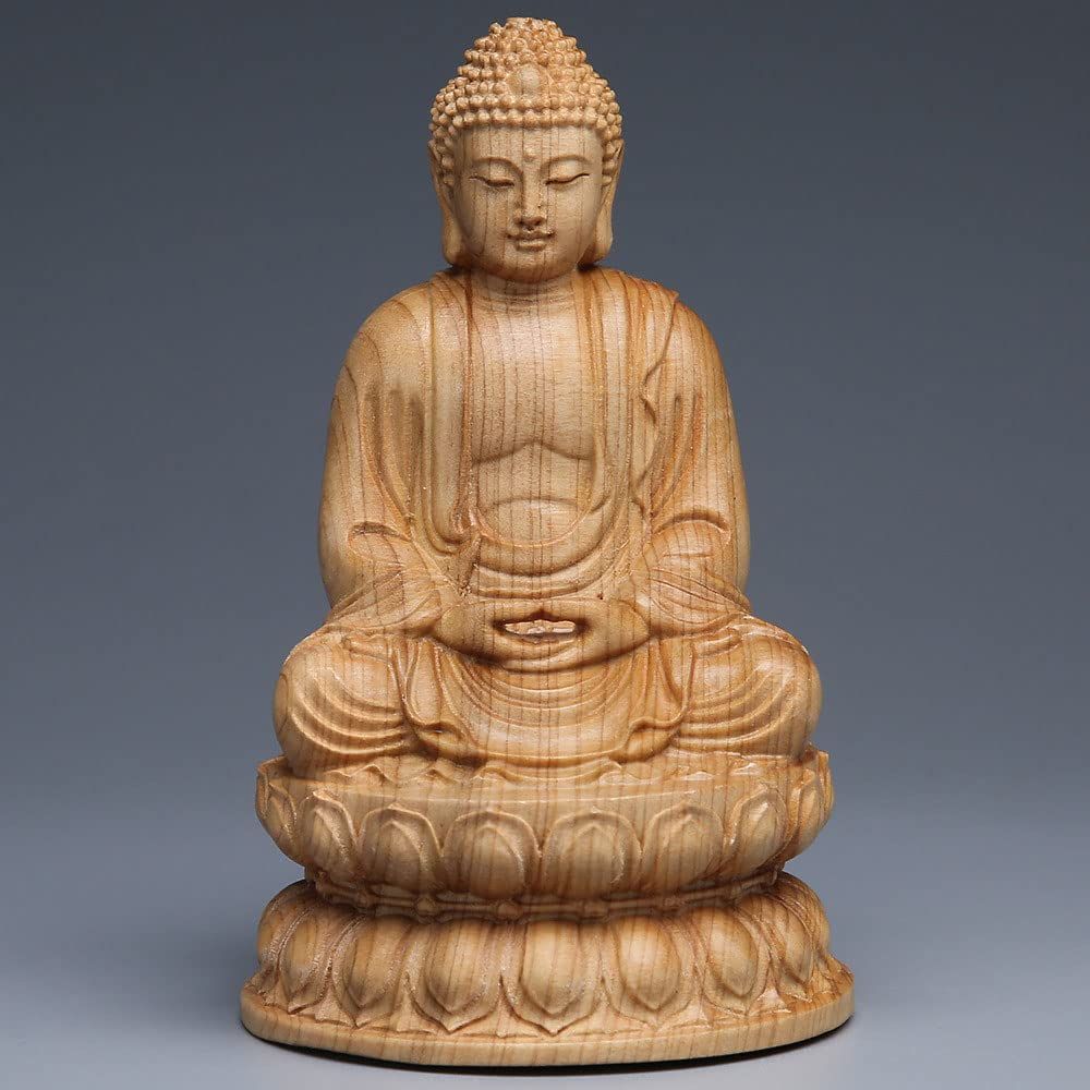 仏像 木製 釈迦如来像 お釈迦様 置物 12cm 天然 崖柏木 本尊 曹洞宗 木彫り ミニチュア 仏像mt 3fc5a388