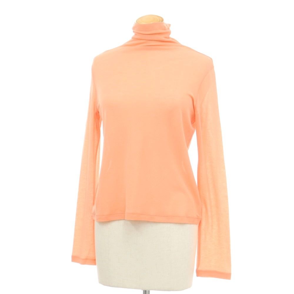 【中古】イッセイミヤケ ISSEY MIYAKE 2024年春夏 PHYLLO ハイネック 長袖Ｔシャツ サーモン系【サイズ表記なし（L位）】【レディース】